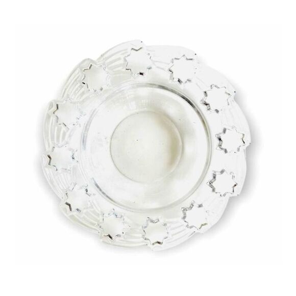 Vintage Nachtmann Blekristal German 12” Crystal Star Detail Rim Serving Bowl - Picture 1 of 2